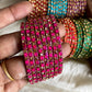 Floral metal Bangles -(8pc/one colour) Aksha Trends