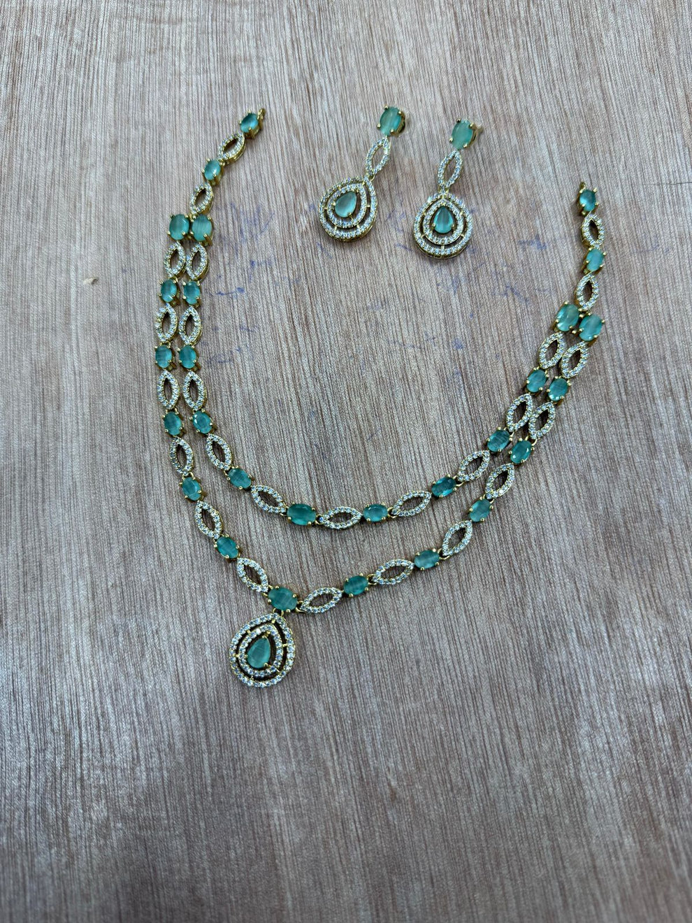 Premium 2layer trendy diamond necklace Aksha Trends 