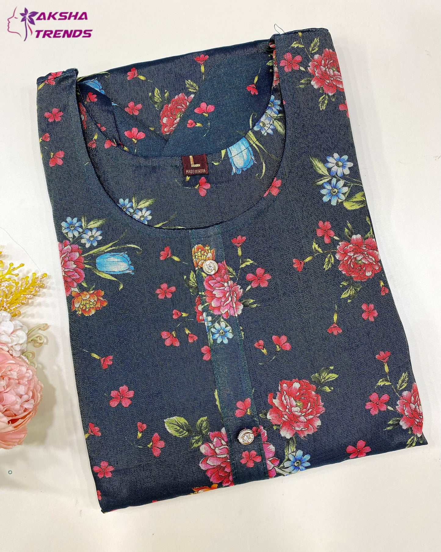 Tissue Silk Kurti (L) Aksha Trends