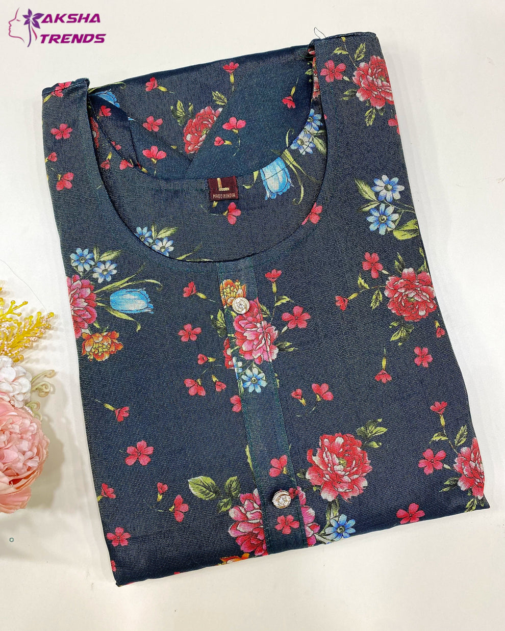 Tissue Silk Kurti (L) Aksha Trends 