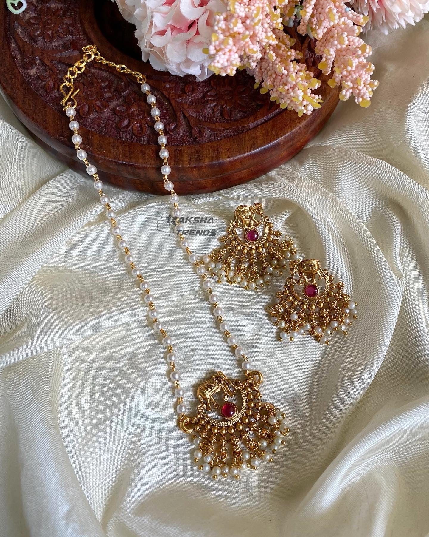 Elephant pearl choker Aksha Trends