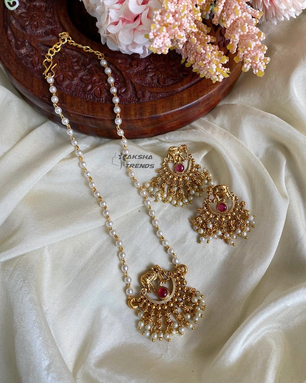 Elephant pearl choker Aksha Trends 