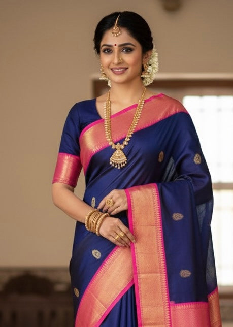 Kalyani Silk -Nevy Blue Aksha Trends 