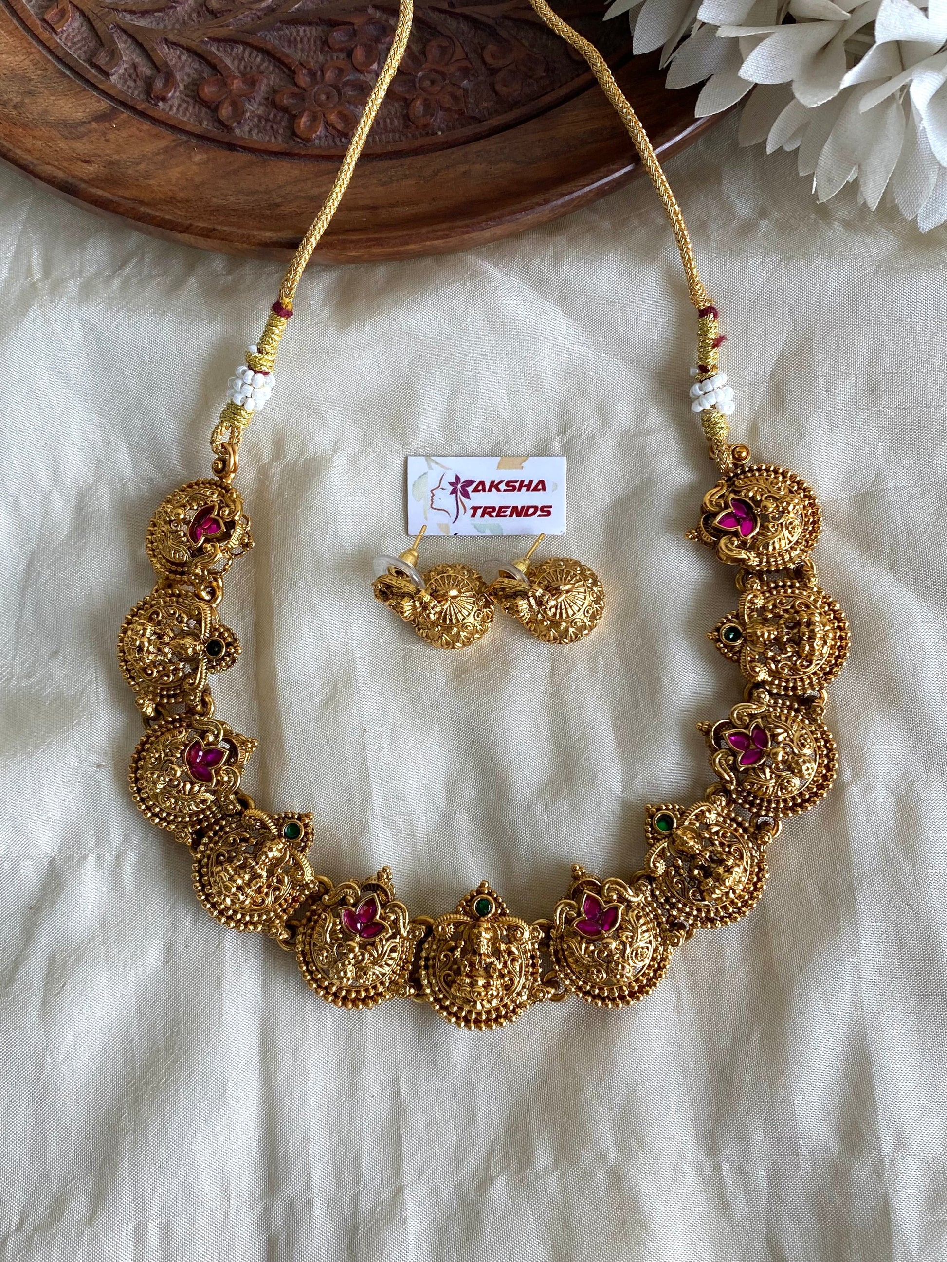 Antique Lakshmi golden choker Aksha Trends