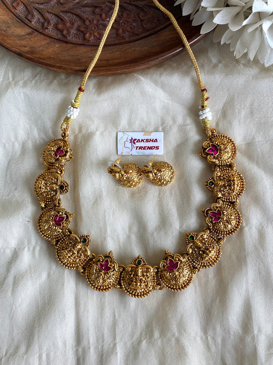 Antique Lakshmi golden choker Aksha Trends