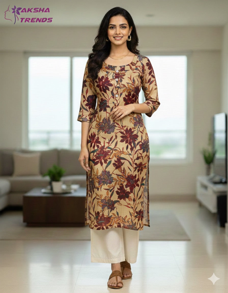 Tissue Silk Kurti (L) Aksha Trends 