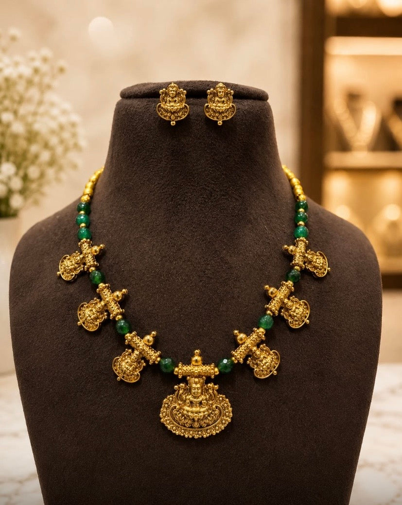 Antique lakshmi bead necklace Aksha Trends