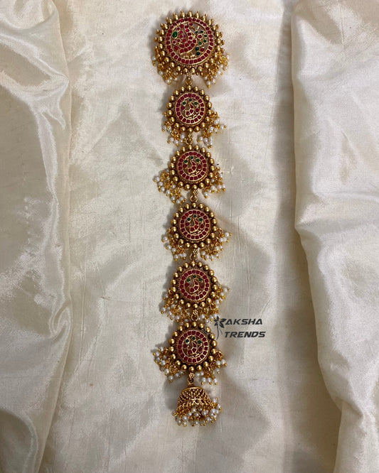 Peacock kemp Jadai billa -short Aksha Trends