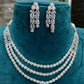 Partywear 3 layer diamond necklace Aksha Trends