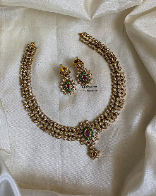 Flora diamond necklace Aksha Trends