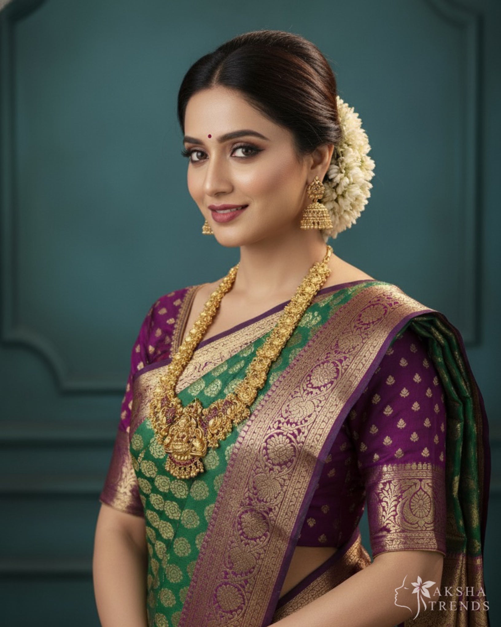 Antique Floral semi bridal -Gold Aksha Trends