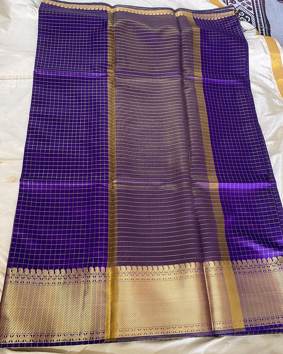 Soft Silk Checked Saree Aksha Trends 