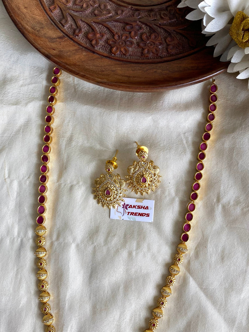 Premium Ruby haram Aksha Trends 