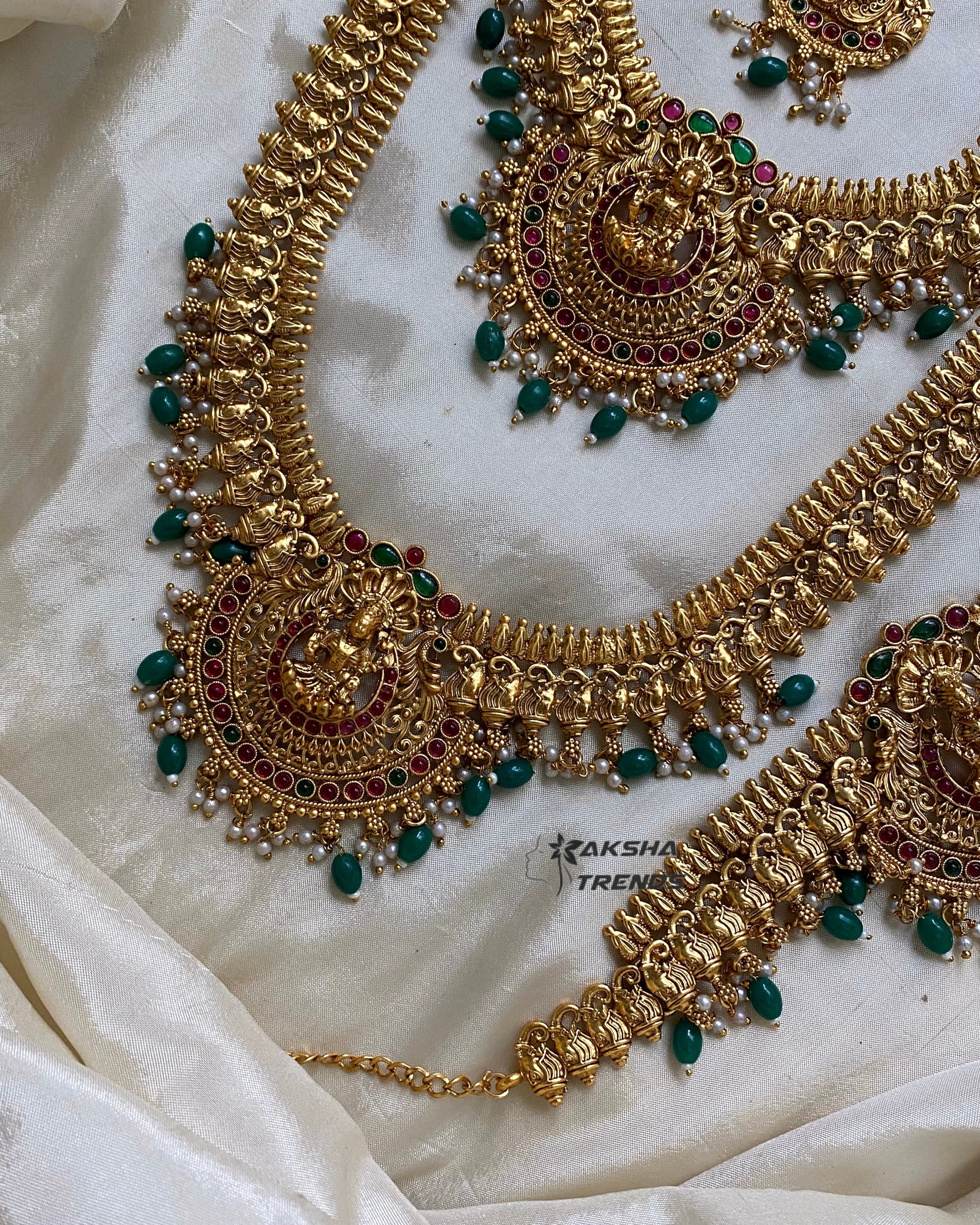Lakshmi green bridal set Aksha Trends