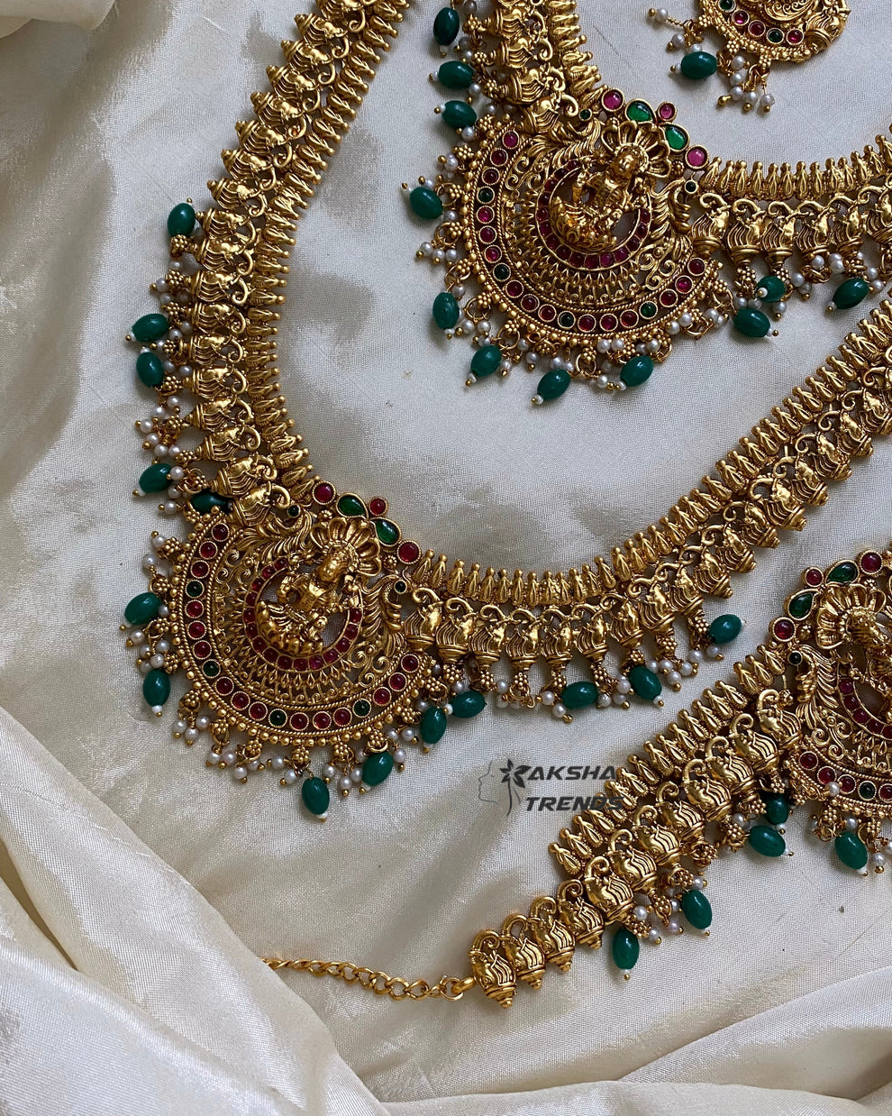 Lakshmi green bridal set Aksha Trends 