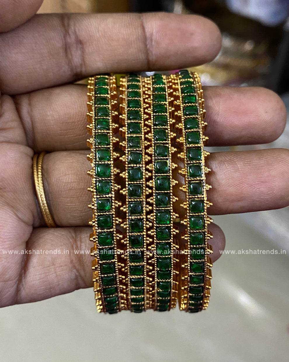 Kemp stone bangles -Green Aksha Trends 