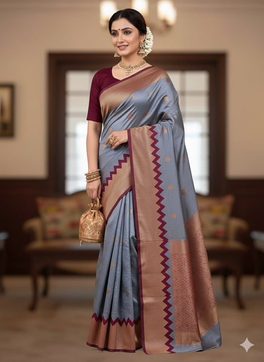 Gopuram Semi Silk saree Aksha Trends