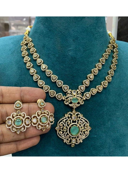 Royal Victoria 2layer Necklace -Blue Aksha Trends