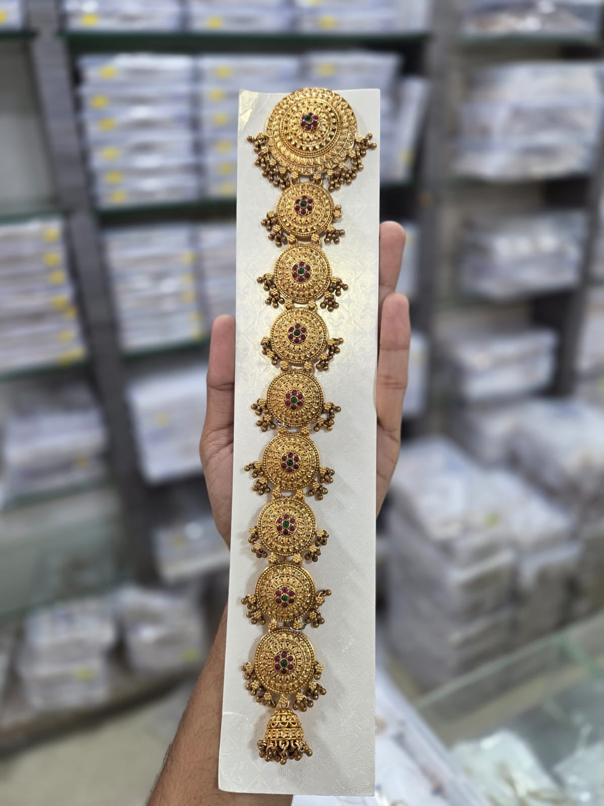 Jadai billa golden ruby -short Aksha Trends