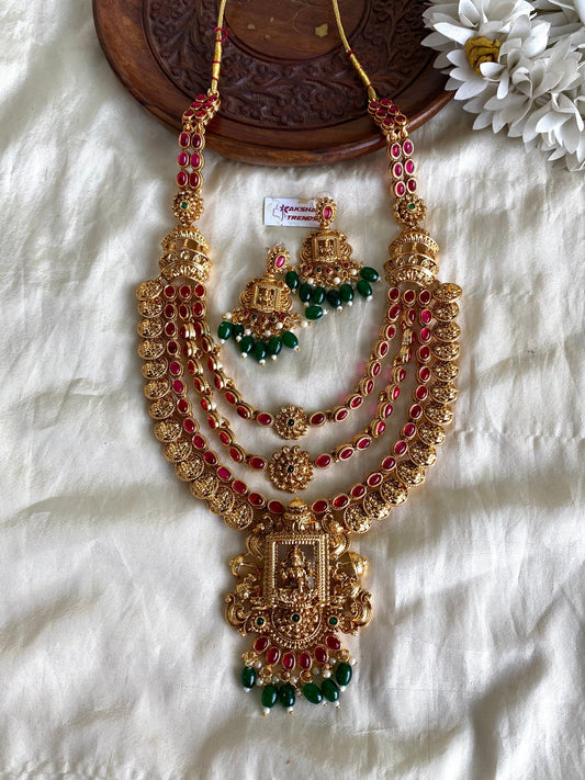 Antique 3 layer kemp Bridal haram Aksha Trends