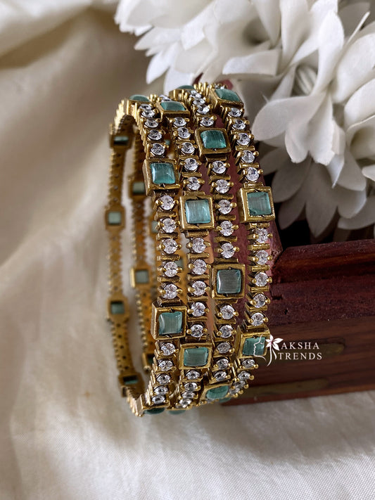 Victoria bangles -Blue (4pc) Aksha Trends