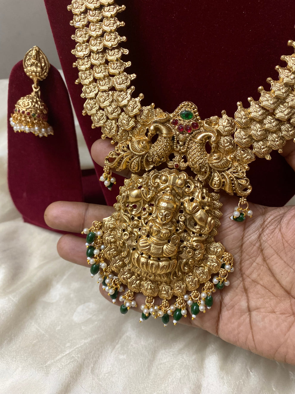 Grand bridal heavy haram -Green Aksha Trends 