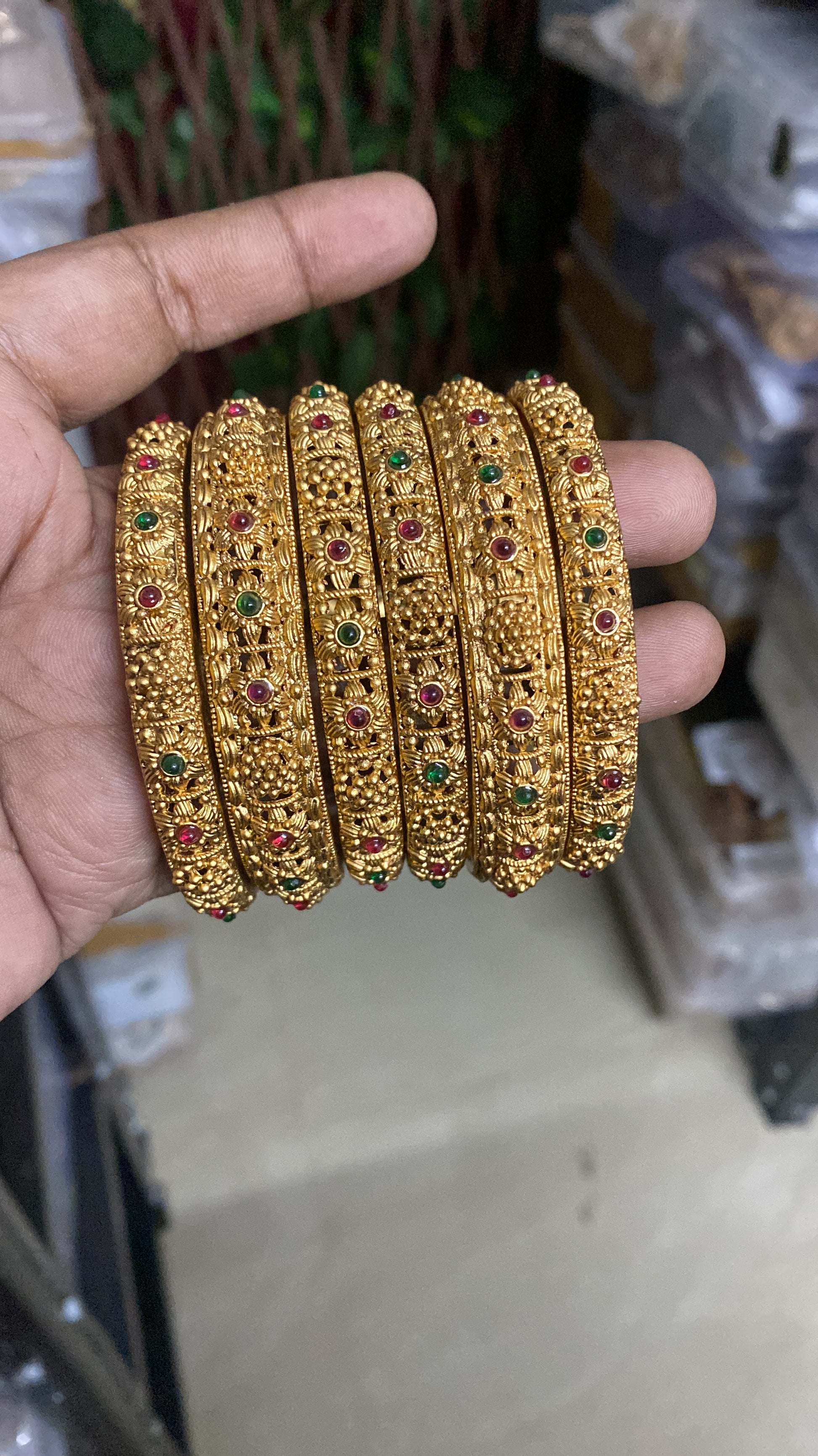 Floral bridal bangles (6pc) Aksha Trends