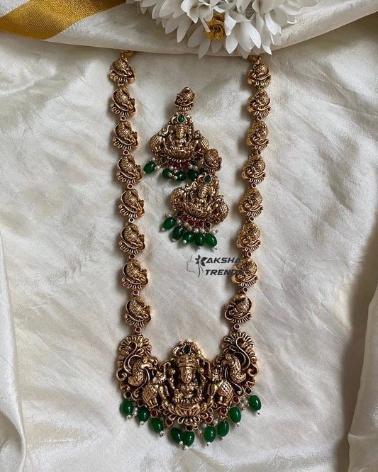 Nagas temple bridal haram -Green Aksha Trends