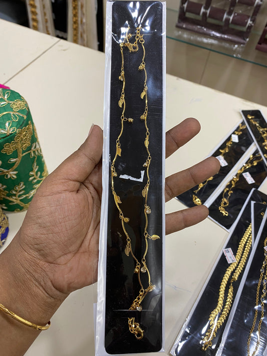 Fancy gold Anklet / kolasu Aksha Trends