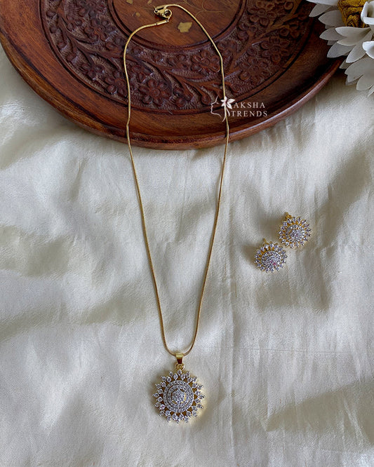 Ziva diamond pendant chain Aksha Trends