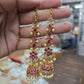 Premium kemp Jhumka with earchains Aksha Trends