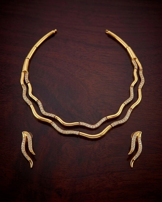 Trendy layer diamond necklace Aksha Trends