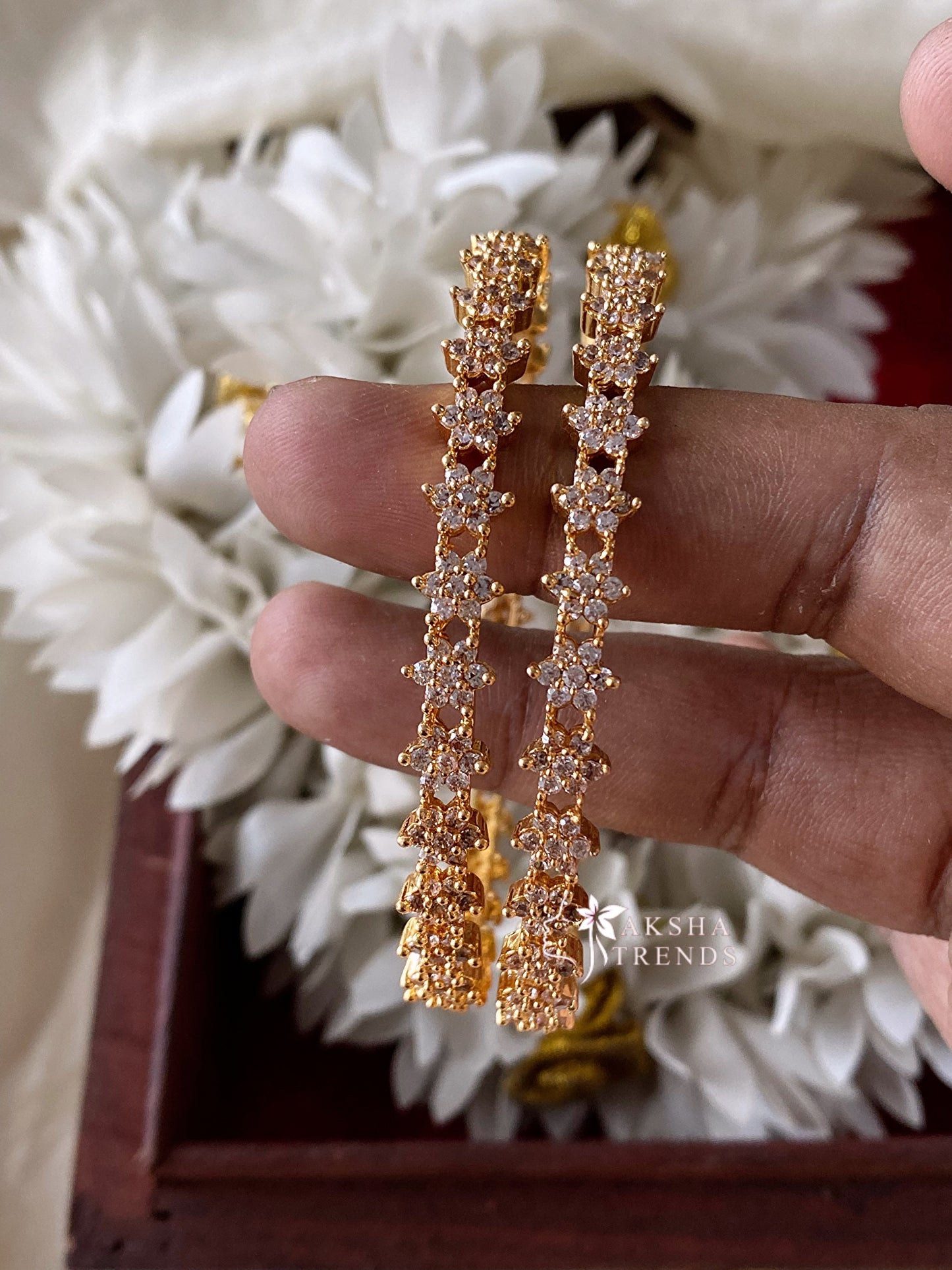 Nakshatra diamond bangles (2pc) Aksha Trends