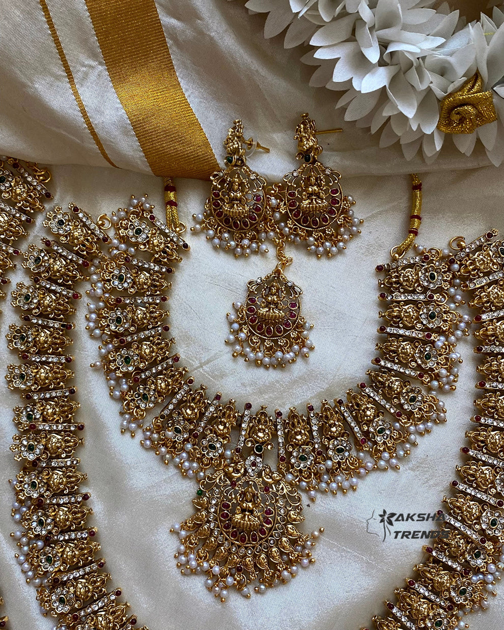 Lakshmi semibridal pearl set Aksha Trends 