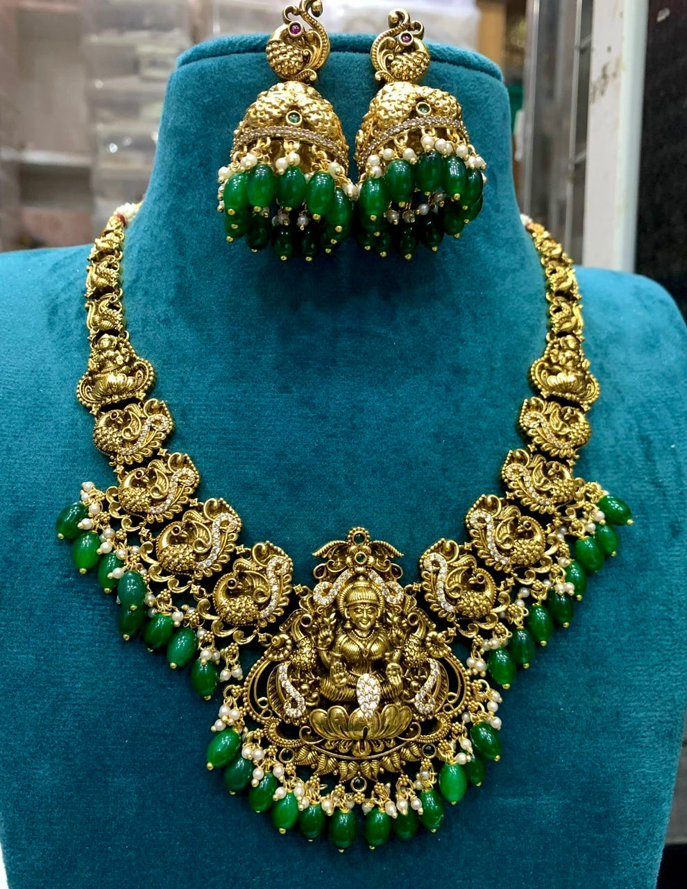 Nagasi Bridal Necklace -Green Aksha Trends 