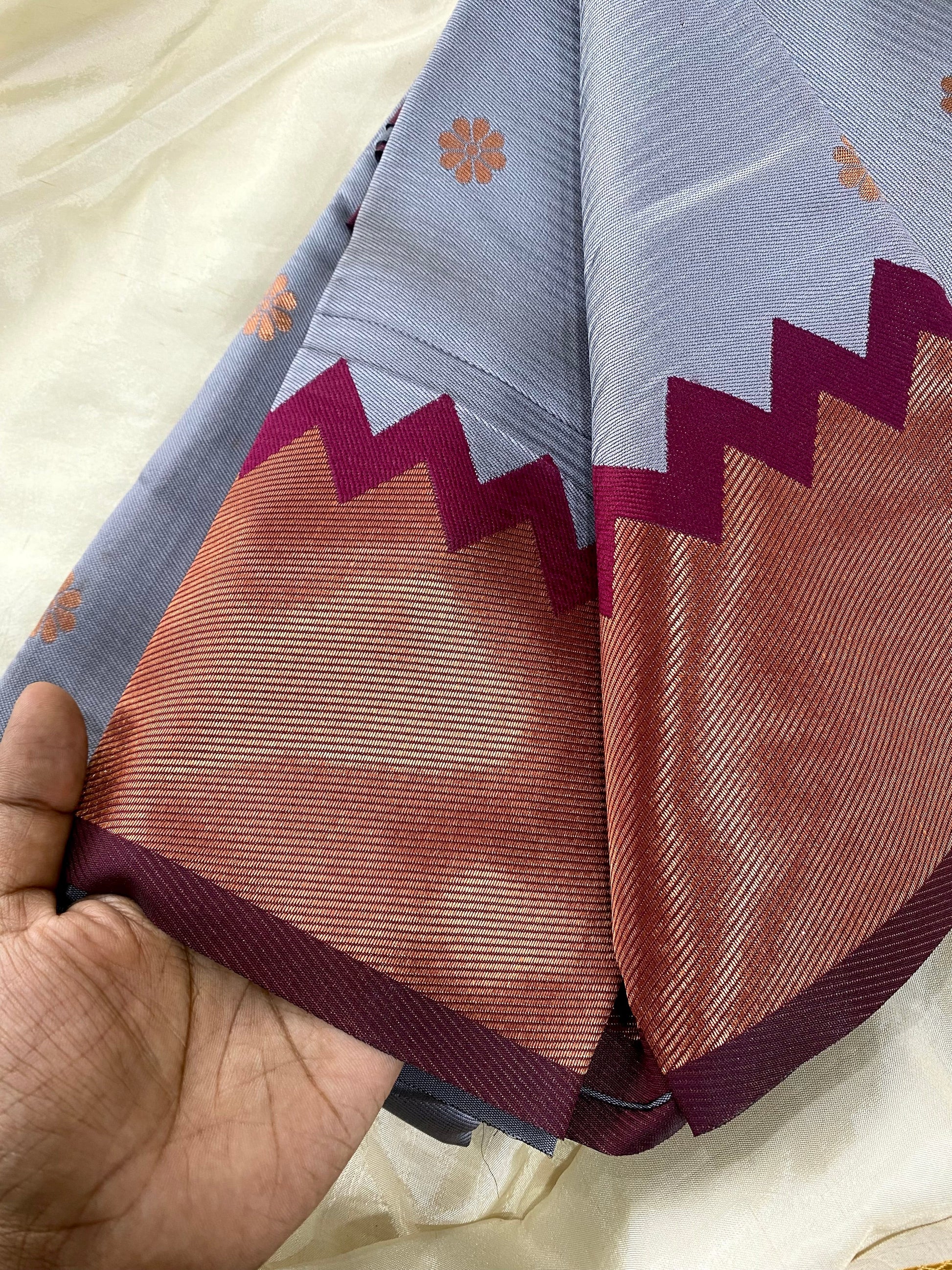 Gopuram Semi Silk saree Aksha Trends