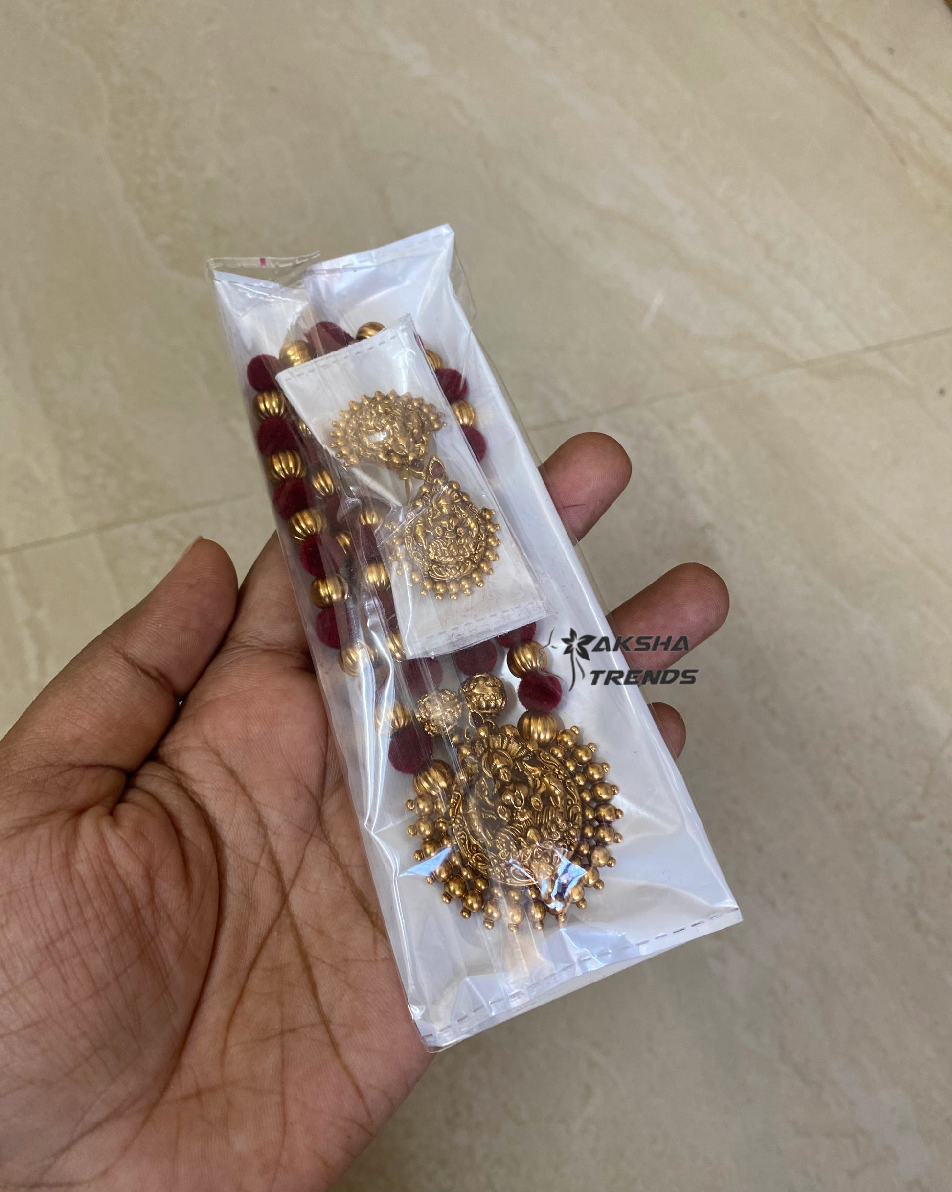 Lakshmi Attigai -velvet beads Aksha Trends