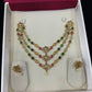 3layer kemp diamond necklace -white Aksha Trends