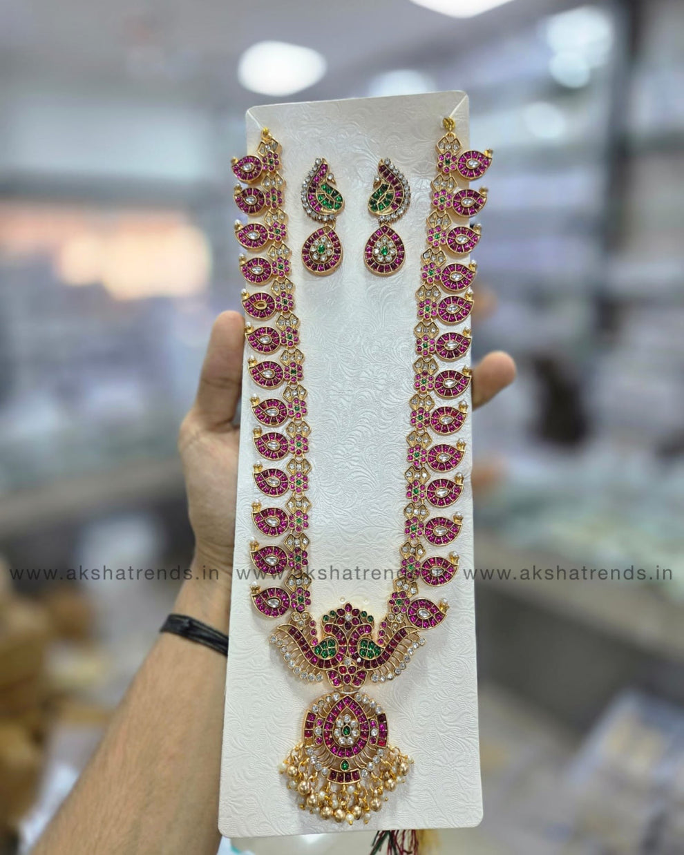 Antique Peacock Kemp haram -Pearl Aksha Trends 