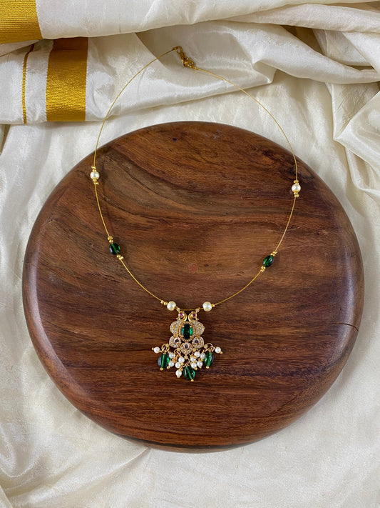 Invisible Necklace -floral green Aksha Trends