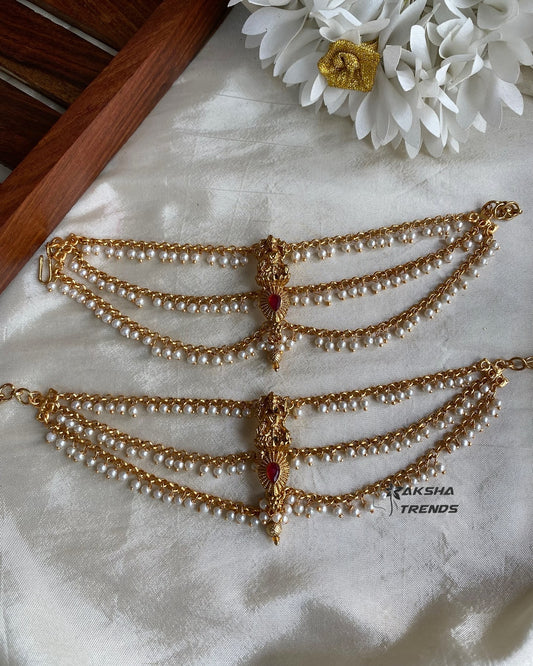 Lakshmi pearl earchain Aksha Trends