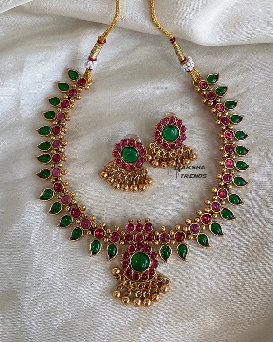 Antique palakka manga necklace Aksha Trends