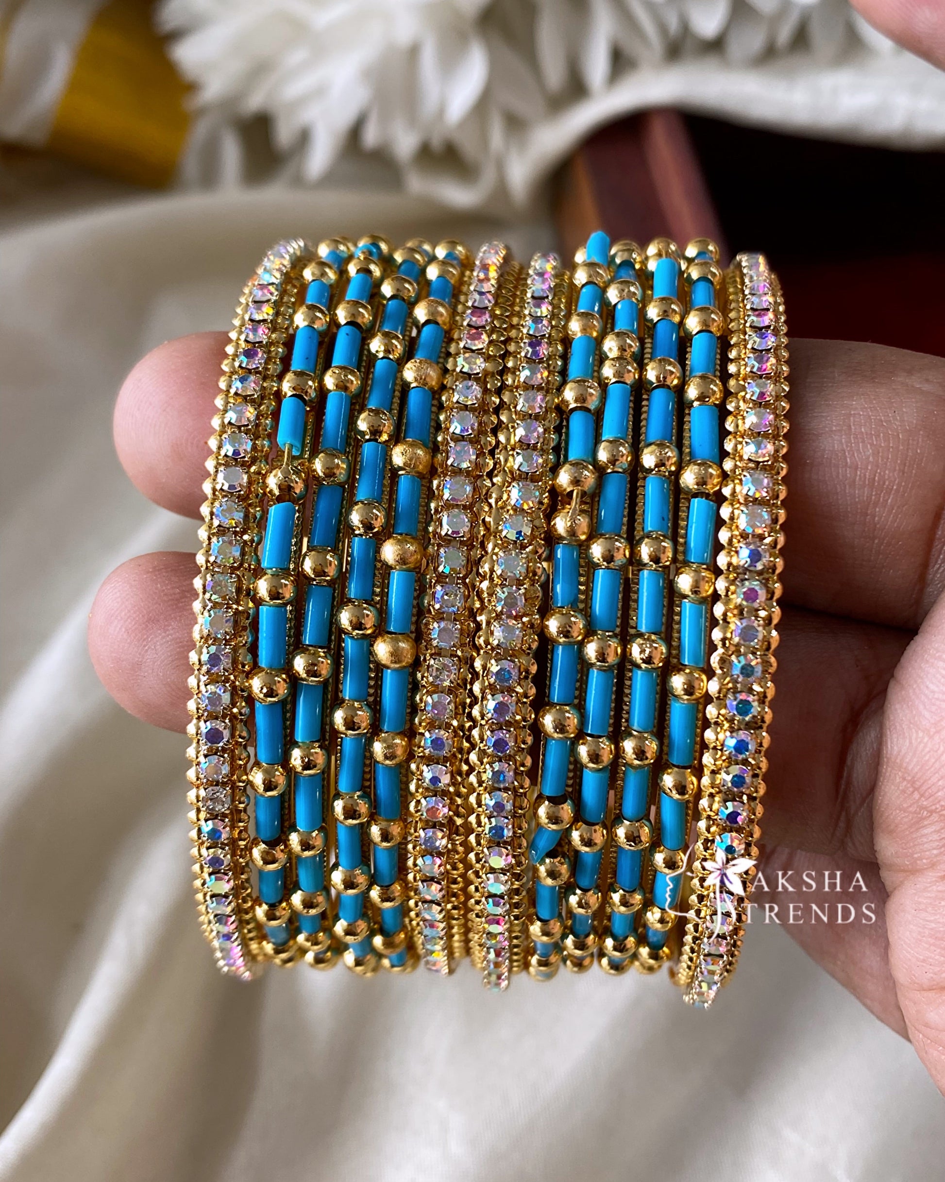 Fancy metal Bangles (12pc) Aksha Trends