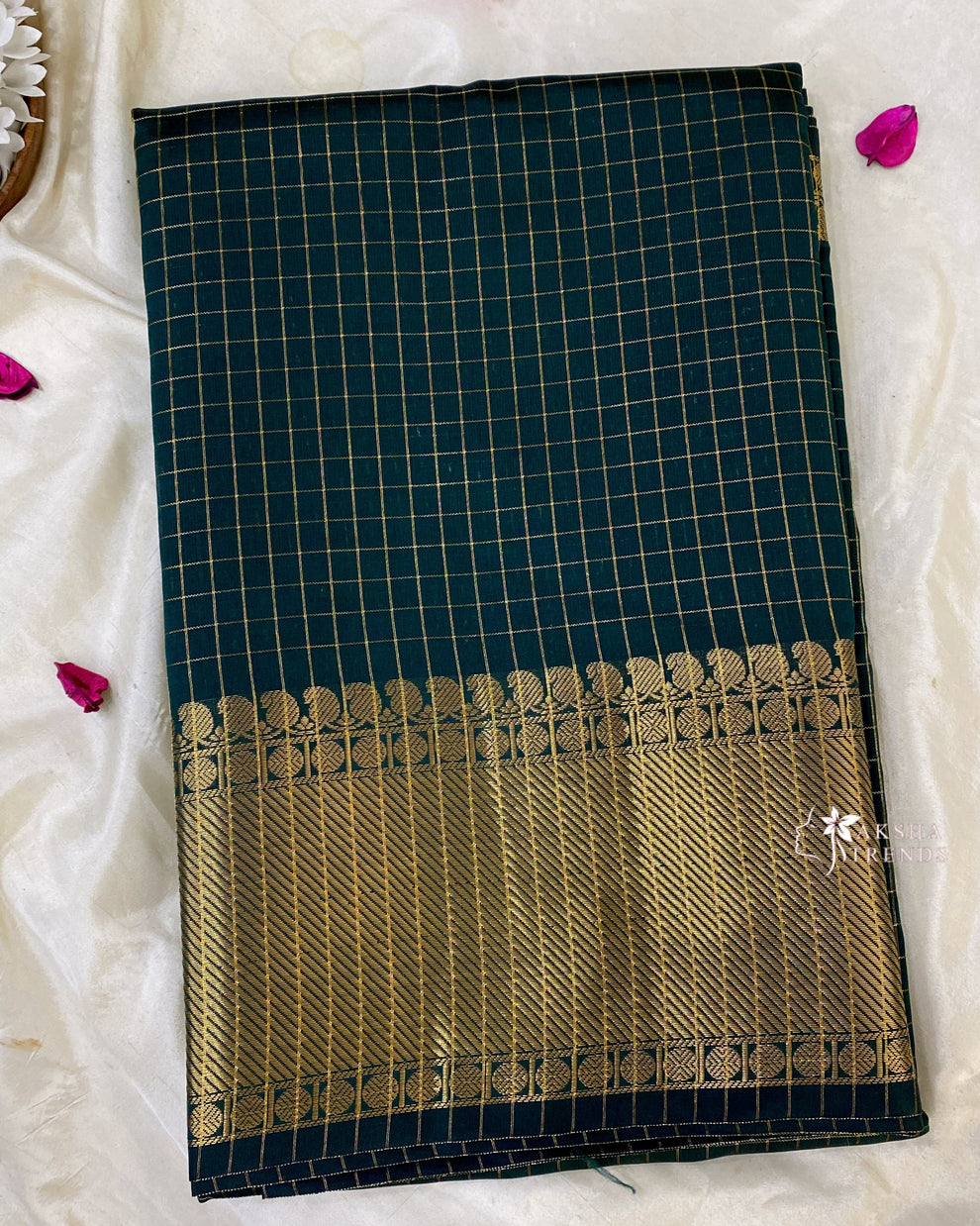Soft Silk Checked Saree Aksha Trends 