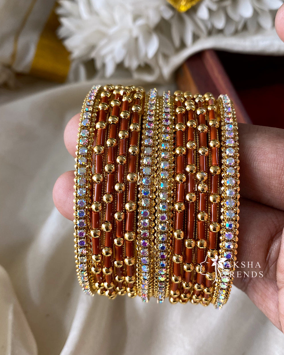 Fancy metal Bangles (12pc) Aksha Trends 