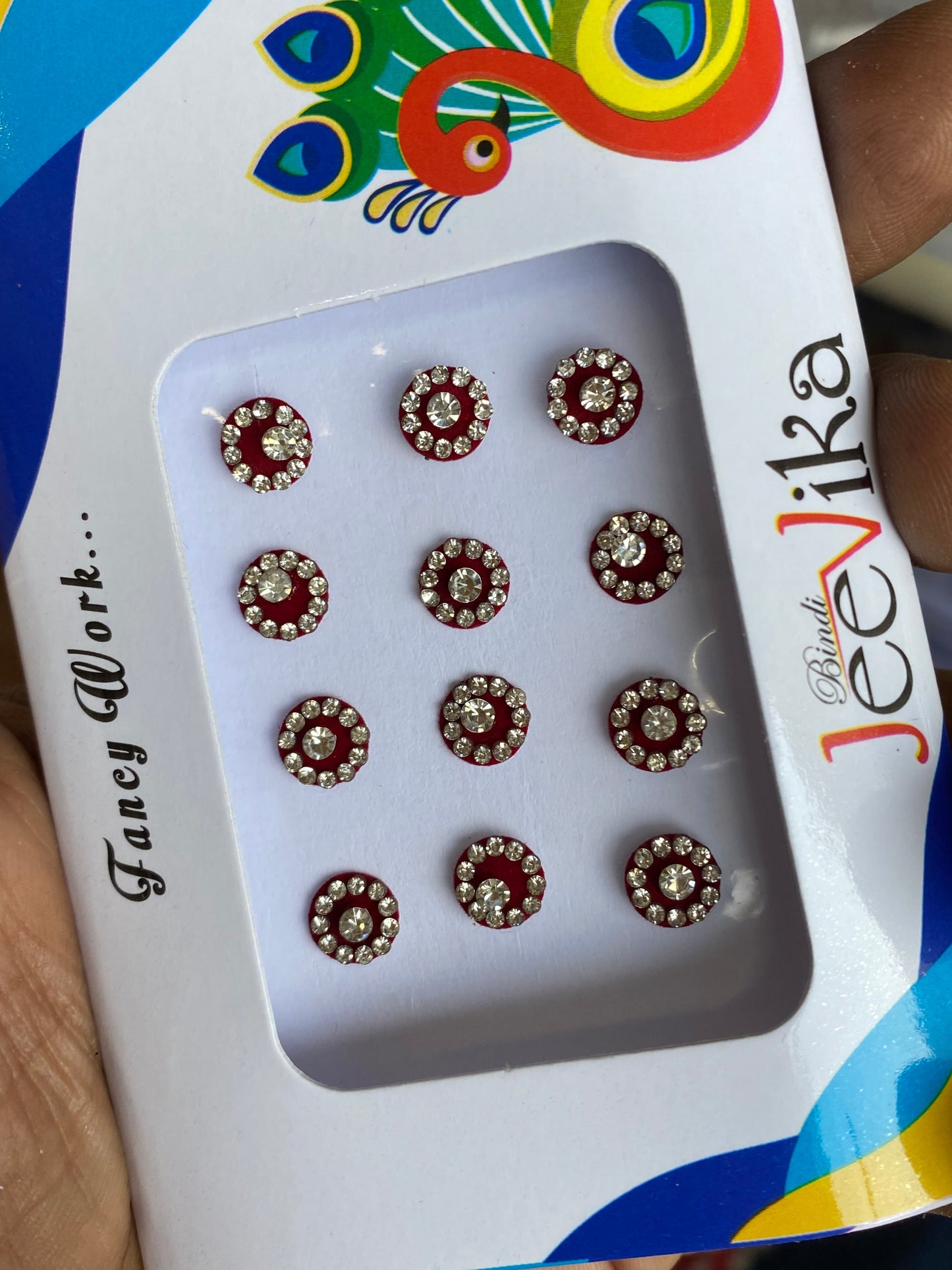 Maroon -stone Bindi Aksha Trends