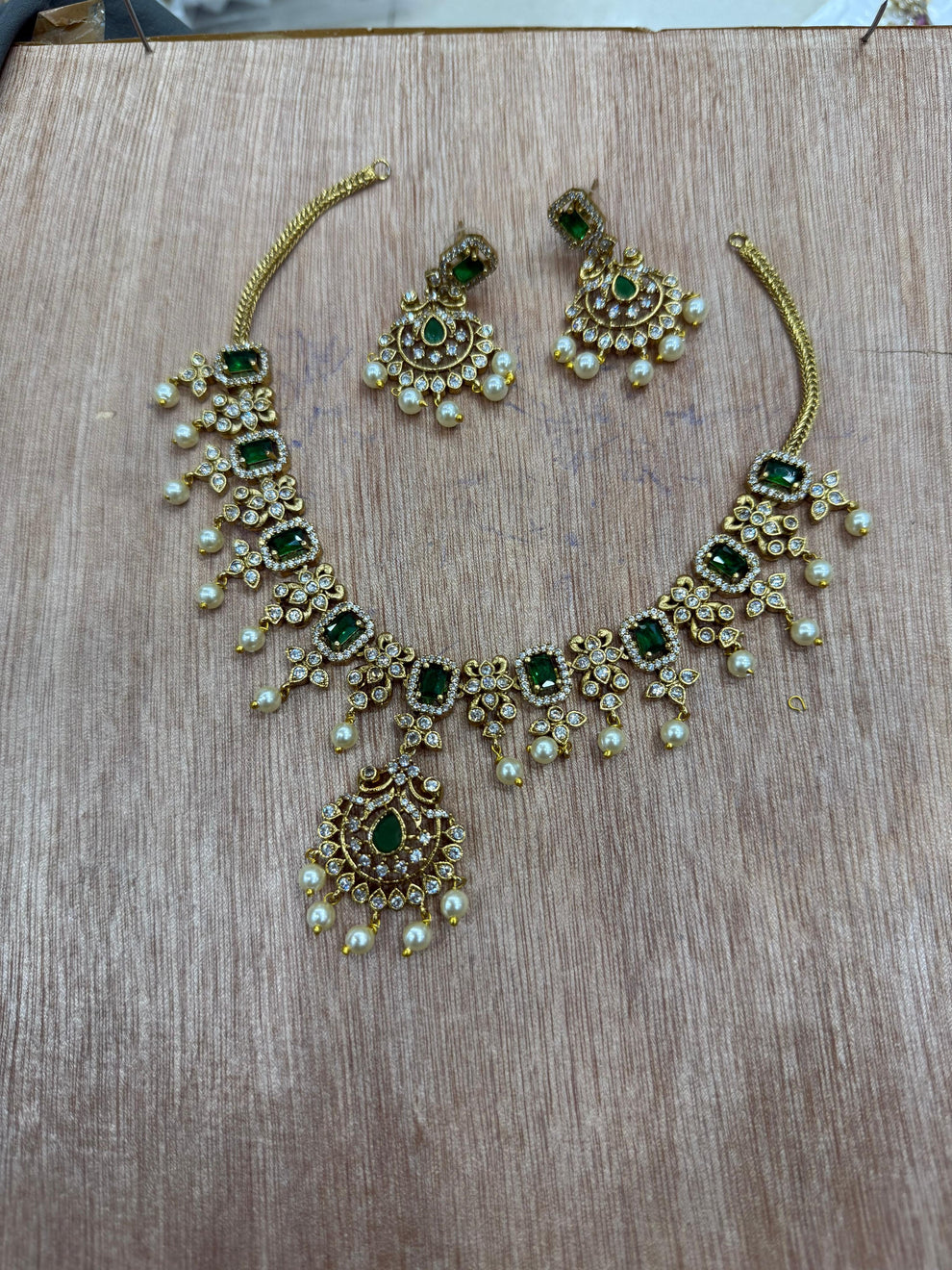 Premium floral diamond necklace Aksha Trends 