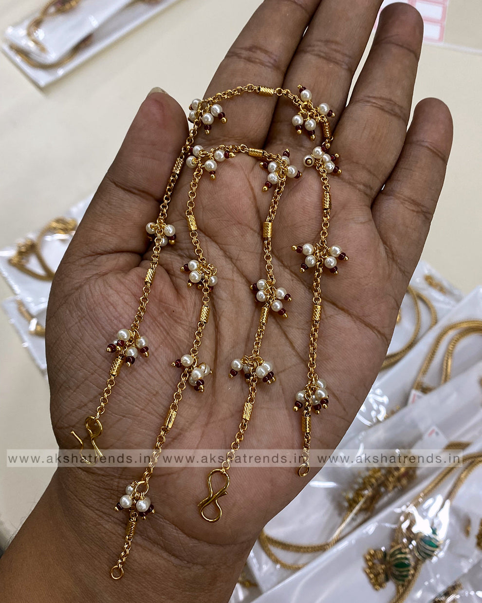 Antique pearl Anklet / kolusu Aksha Trends 