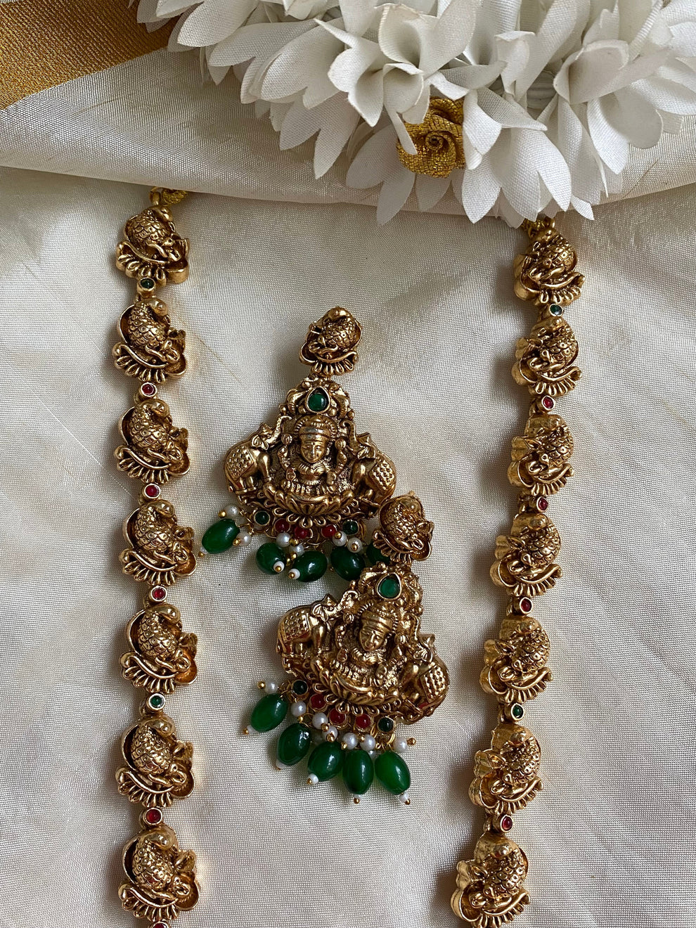 Nagas temple bridal haram -Green Aksha Trends 
