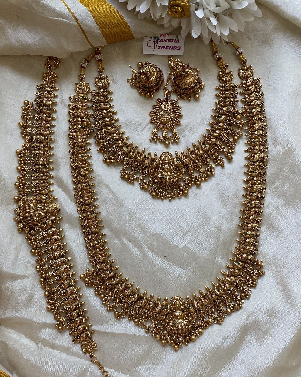 Golden lakshmi semibridal set Aksha Trends 